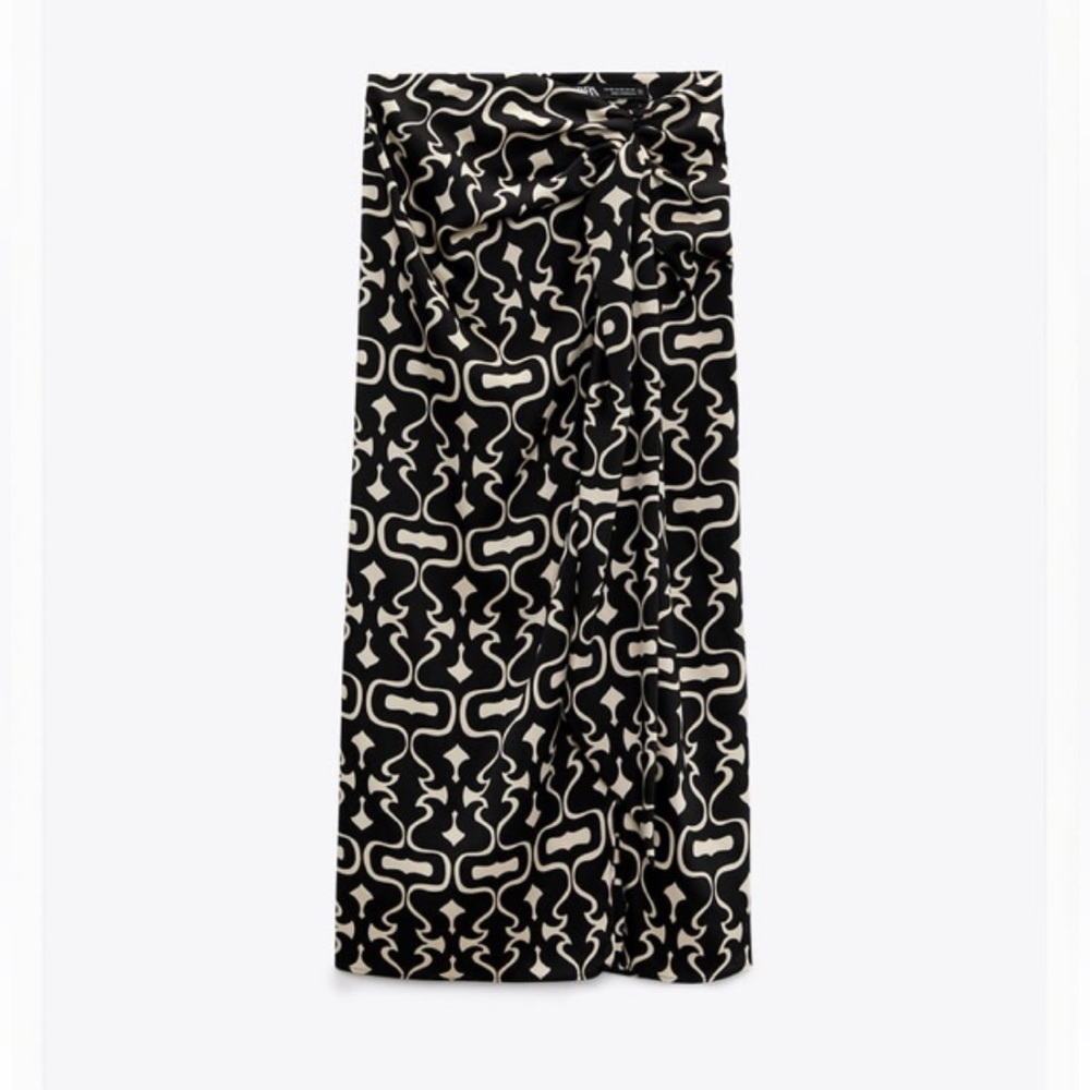 NWT Zara geometric print midi skirt